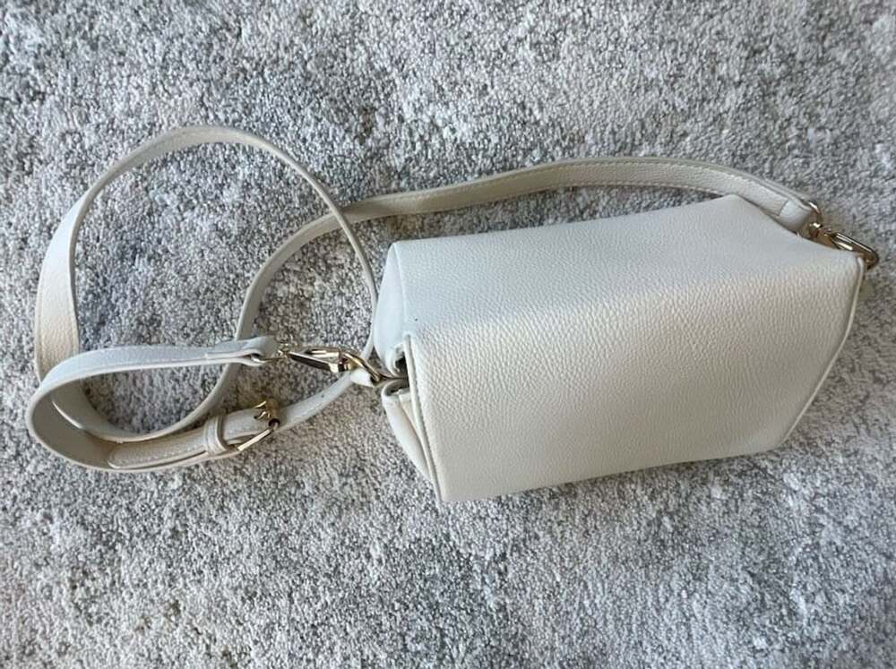 Anthropologie Crossbody Bag White Pebbled Leather